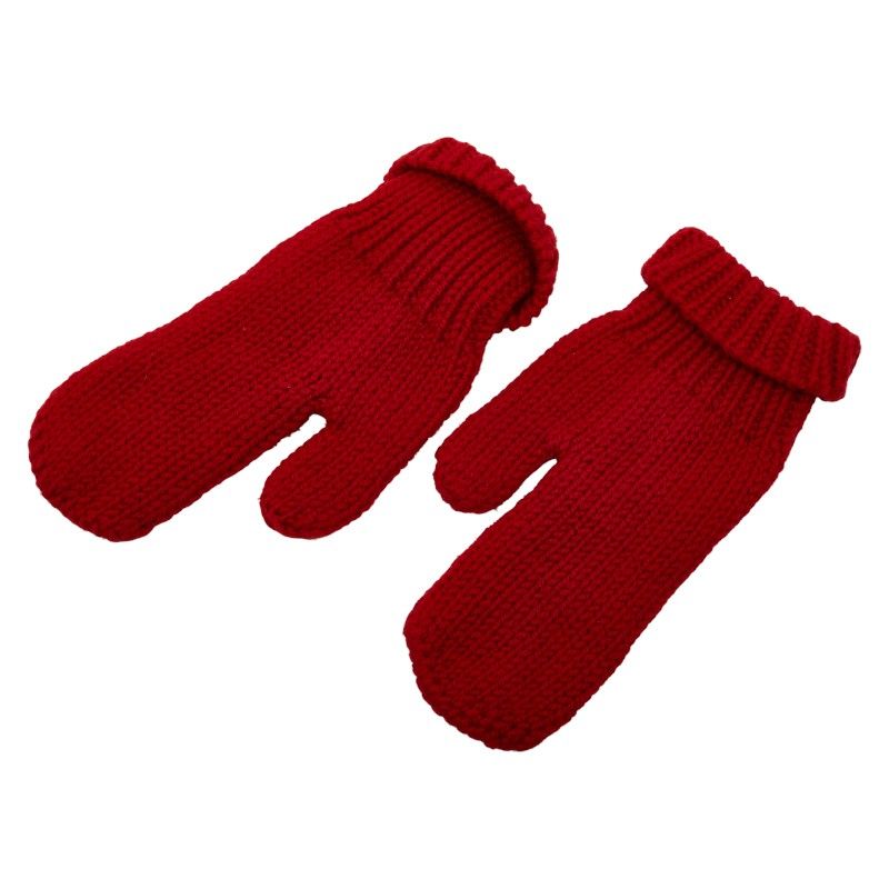 Louis Vuitton Moufur Constance Glove Mittens Gloves With Tin Badge Red Wool