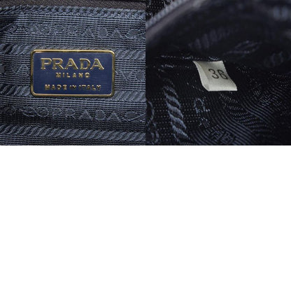 PRADA Triangle Logo Plate Chain Handbag Navy - Tessuto Nylon Women's PRADA
