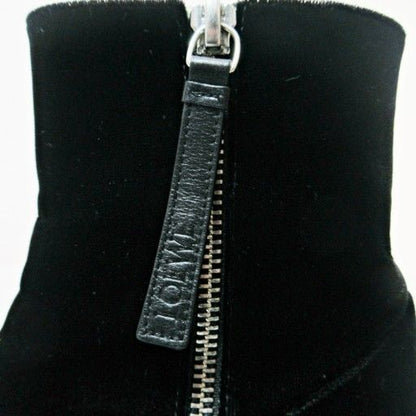 LOEWE Velvet Shorts Heel Square Toe Side Zip 36 23cm (9.06in) Black 0108