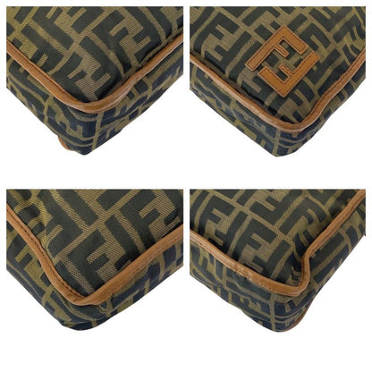 FENDI Zucca Brown Beige Gold Hardware Nylon 7va152 Shoulder Bag Pochette