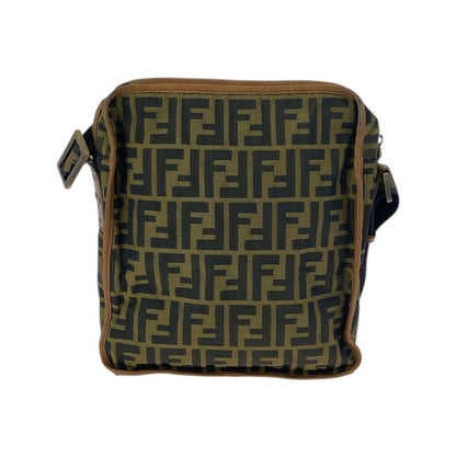 FENDI Zucca Brown Beige Gold Hardware Nylon 7va152 Shoulder Bag Pochette