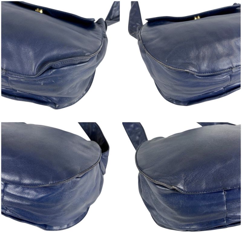 LOEWE Anagram Logo Mini Shoulder Bag Nappa Leather Navy- Navy