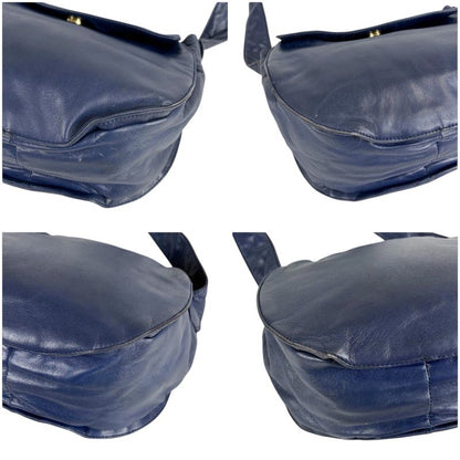 LOEWE Anagram Logo Mini Shoulder Bag Nappa Leather Navy- Navy