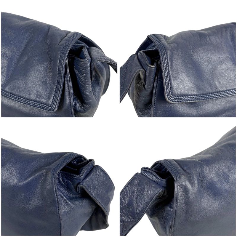 LOEWE Anagram Logo Mini Shoulder Bag Nappa Leather Navy- Navy