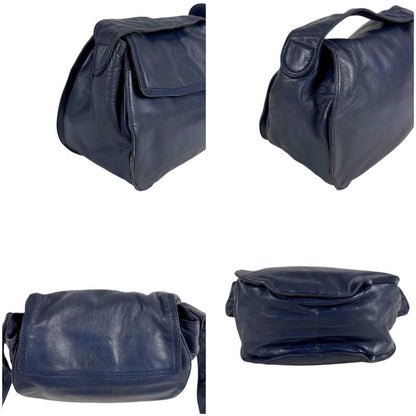 LOEWE Anagram Logo Mini Shoulder Bag Nappa Leather Navy- Navy