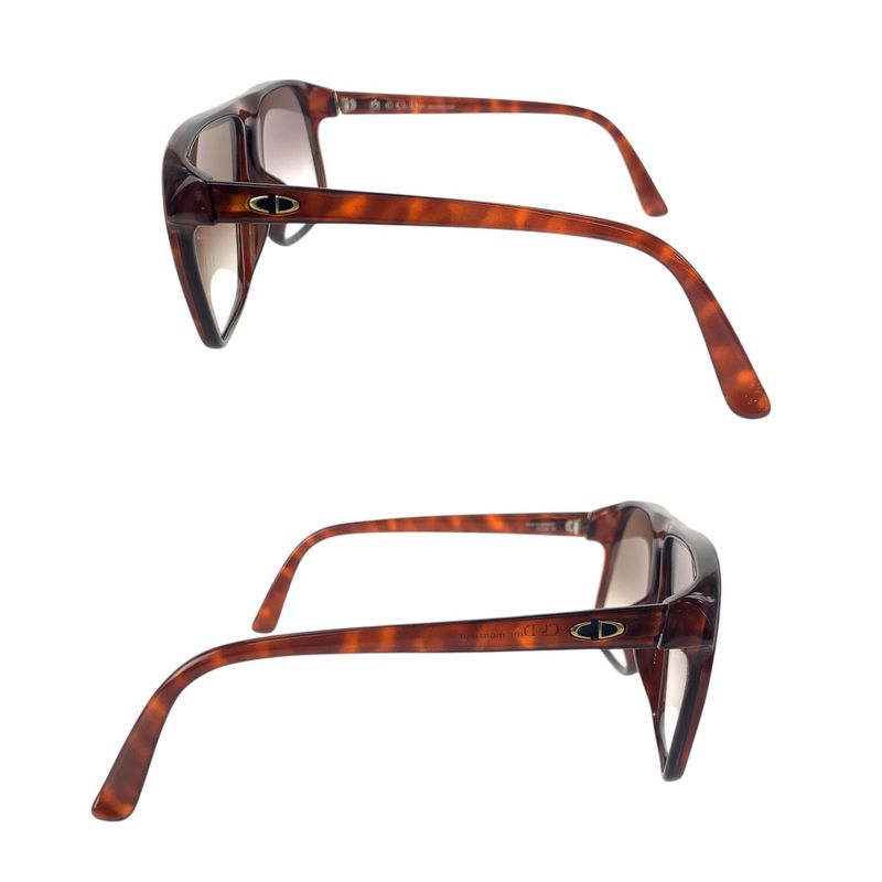 Christian DIOR Vintage Brown Gold Silver Hardware Plastic 2152a 14 Sunglasses