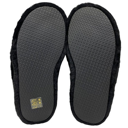 VERSACE Slippers Monsieur Medusa Faux Fur Black [size 37 (approx 23.5cm