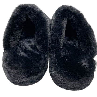 VERSACE Slippers Monsieur Medusa Faux Fur Black [size 41 (approx 26cm