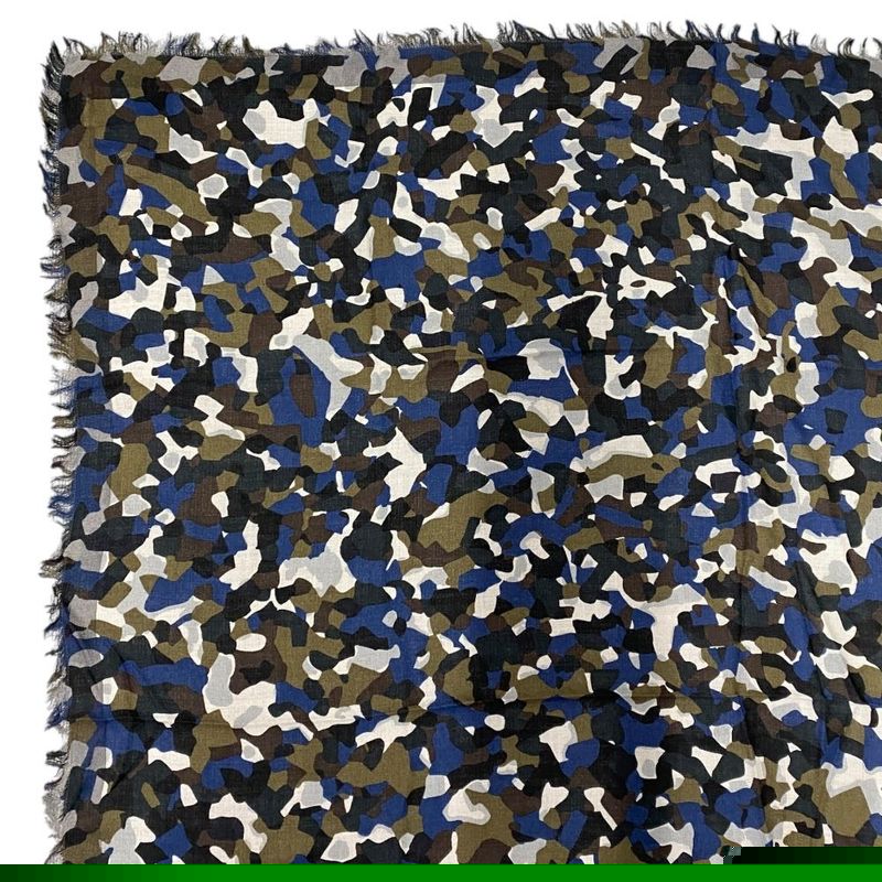 FENDI Bugs Monster Scarf Shawl Large Camouflage Silk Logo All Over Pattern