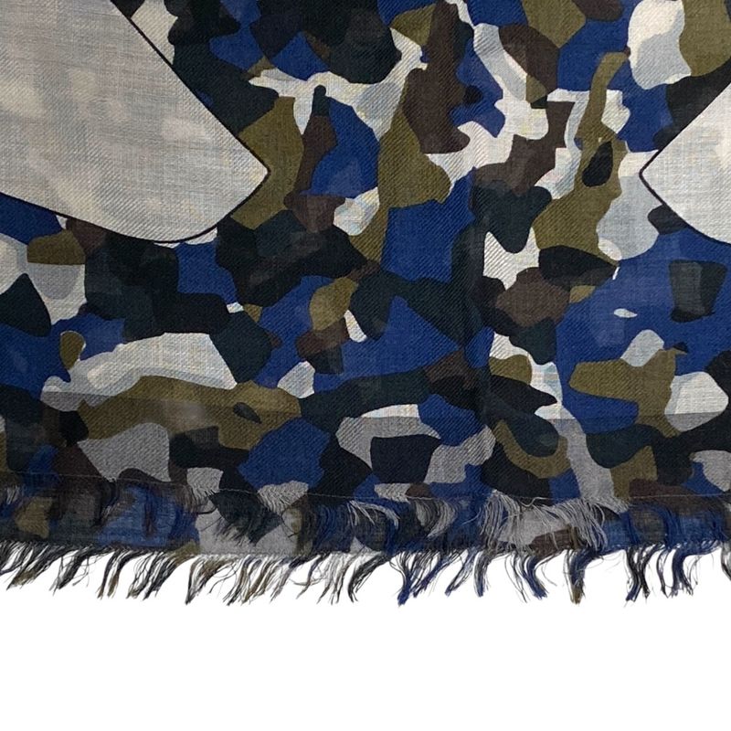 FENDI Bugs Monster Scarf Shawl Large Camouflage Silk Logo All Over Pattern