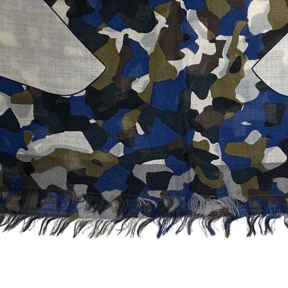FENDI Bugs Monster Scarf Shawl Large Camouflage Silk Logo All Over Pattern