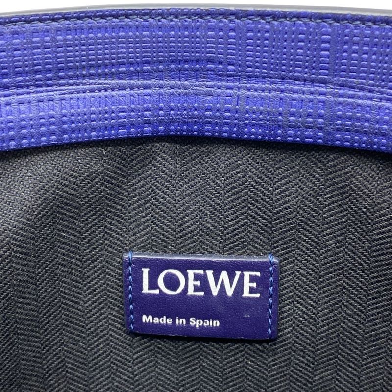 LOEWE Repeat Anagram T-pouch Clutch Bag Second Bag Embossed Logo Leather Navy