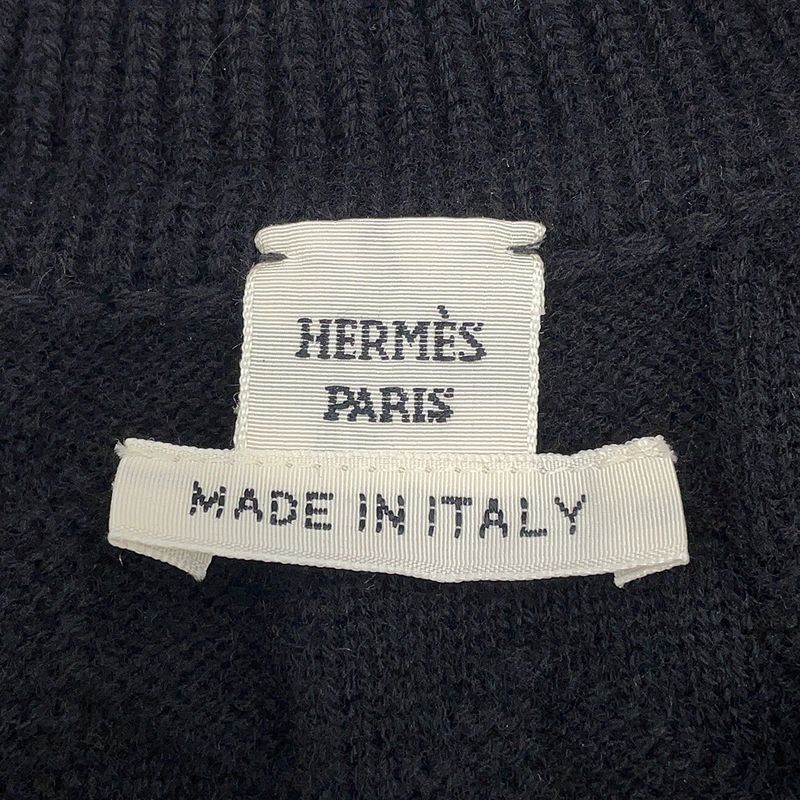 Hermes Knit Long Sleeve Motif 34 Top Black