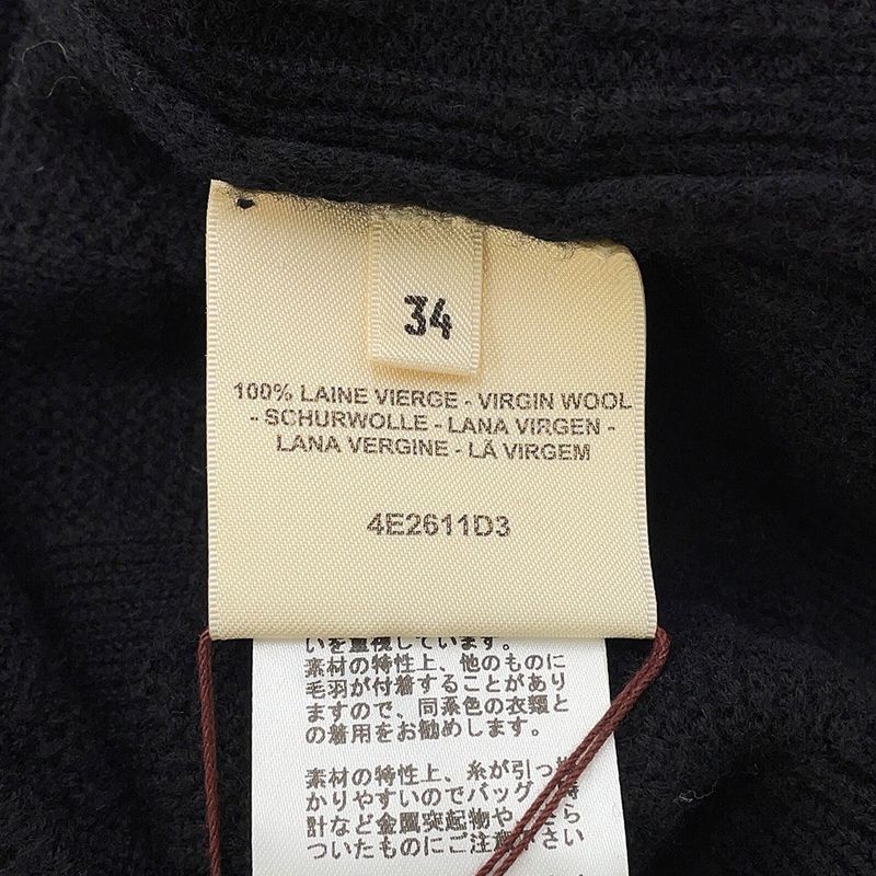 Hermes Knit Long Sleeve Motif 34 Top Black