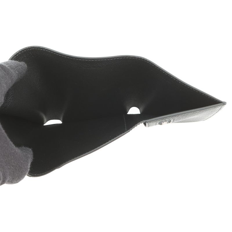 Hermes Trifold Wallet Bearn Combination Black Silver