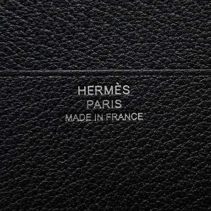 Hermes Trifold Wallet Bearn Combination Black Silver