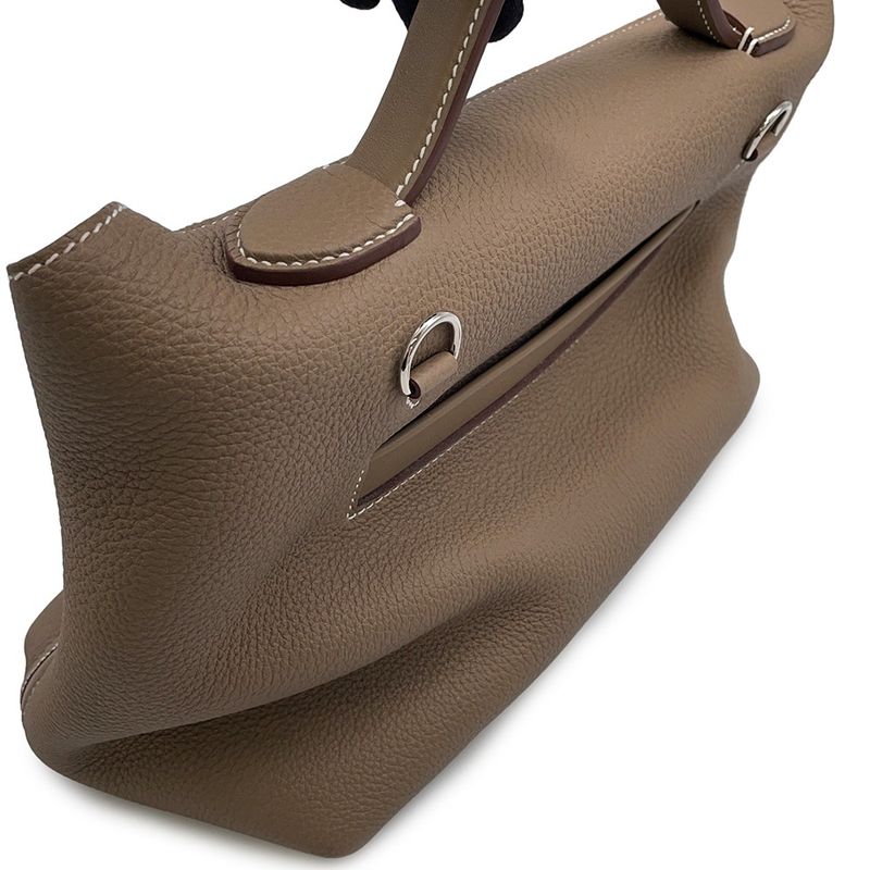 Hermes 24 29 Sac Van Quatre Etoupe Silver Togo Swift 2-Way