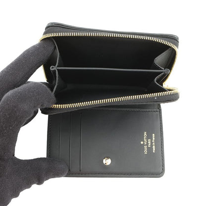 Louis Vuitton Bifold Wallet Lamb Leather Monogram Pattern Noir Black