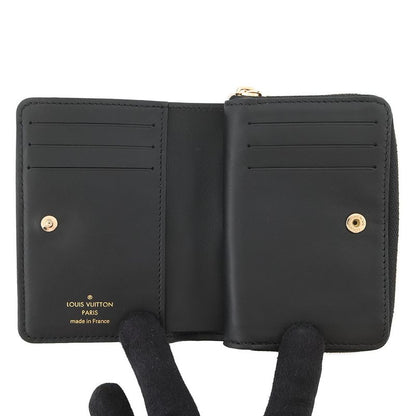 Louis Vuitton Bifold Wallet Lamb Leather Monogram Pattern Noir Black