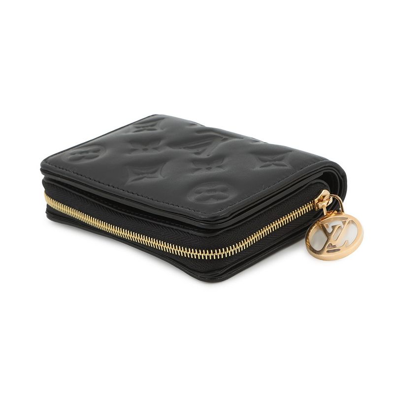 Louis Vuitton Bifold Wallet Lamb Leather Monogram Pattern Noir Black