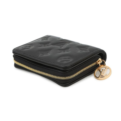 Louis Vuitton Bifold Wallet Lamb Leather Monogram Pattern Noir Black