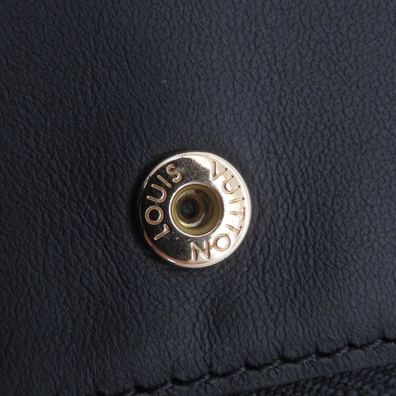 Louis Vuitton Bifold Wallet Lamb Leather Monogram Pattern Noir Black