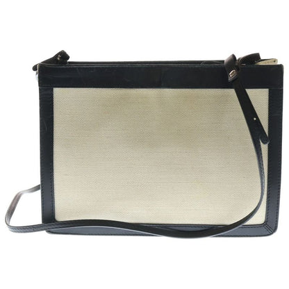 BALENCIAGA Logo Design Canvas Pochette Shoulder-bag Ivory- Black
