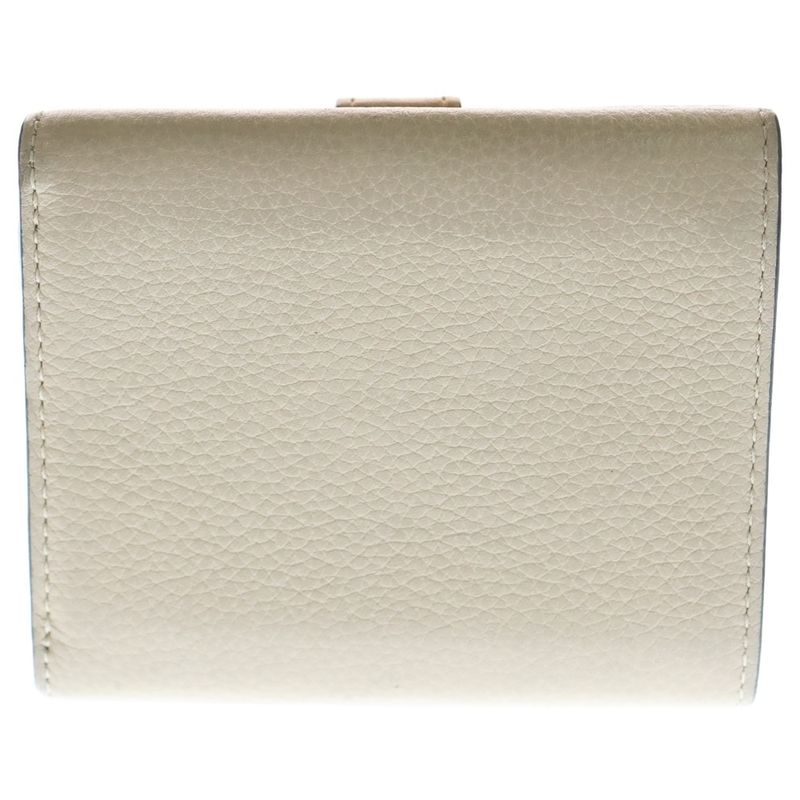 LOEWE Trifold Wallet Compact Wallet Trifold Wallet Brown X Beige Leather