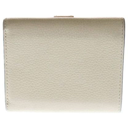 LOEWE Trifold Wallet Compact Wallet Trifold Wallet Brown X Beige Leather
