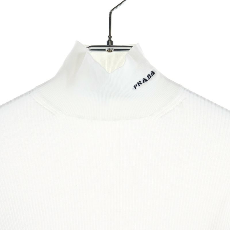 PRADA Logo Print Turtle Neck Sweater - White Umr524 S222 11I0
