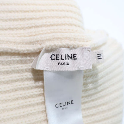 CELINE 22AW Gradient Logo Embroidered Beanie Knit Hat 2a07z666q White