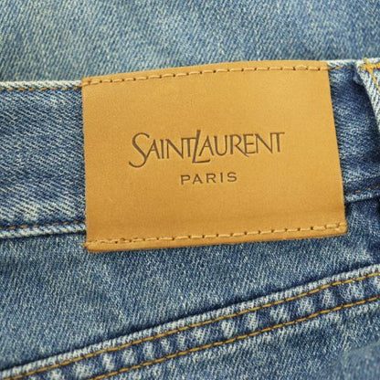 Saint Laurent Paris Wide Denim Pants Jeans Button Fly 28 Blue - 816412 CX • OS