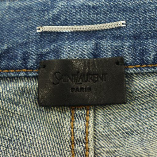 Saint Laurent Paris Wide Denim Pants Jeans Button Fly 28 Blue - 816412 CX • OS