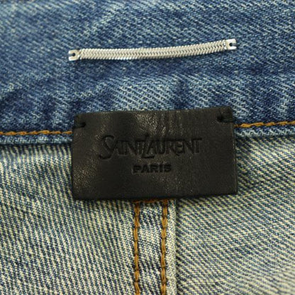 Saint Laurent Paris Wide Denim Pants Jeans Button Fly 28 Blue - 816412 CX • OS