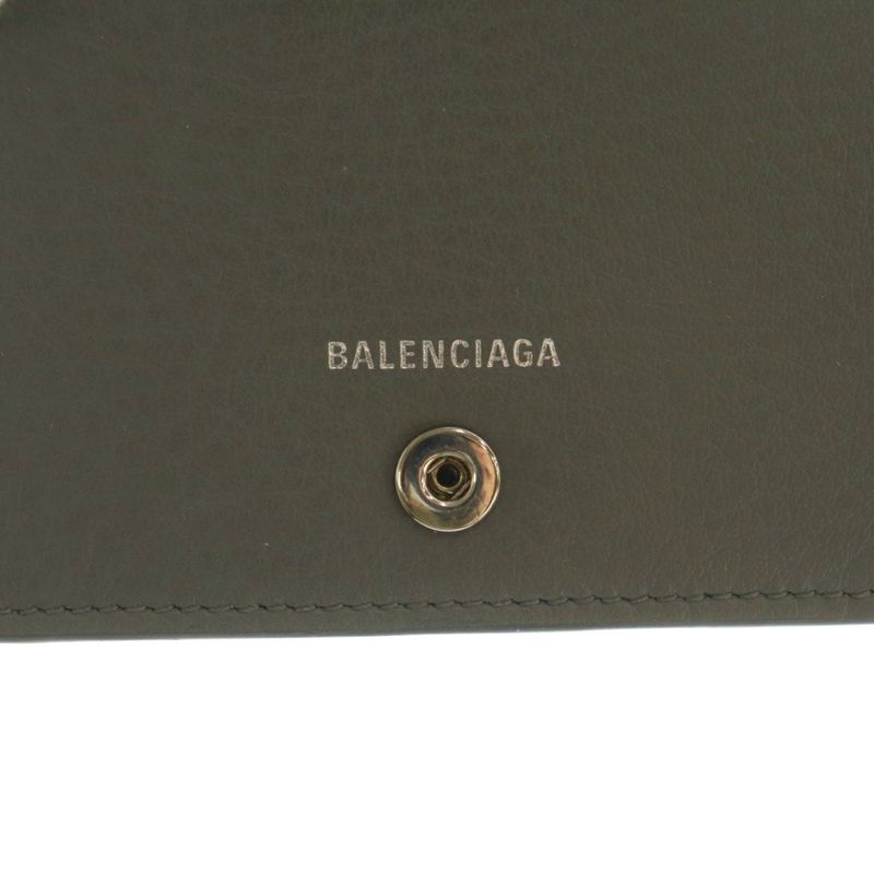 BALENCIAGA Card Case Folio Paper Leather Gray 499201 MI • OS