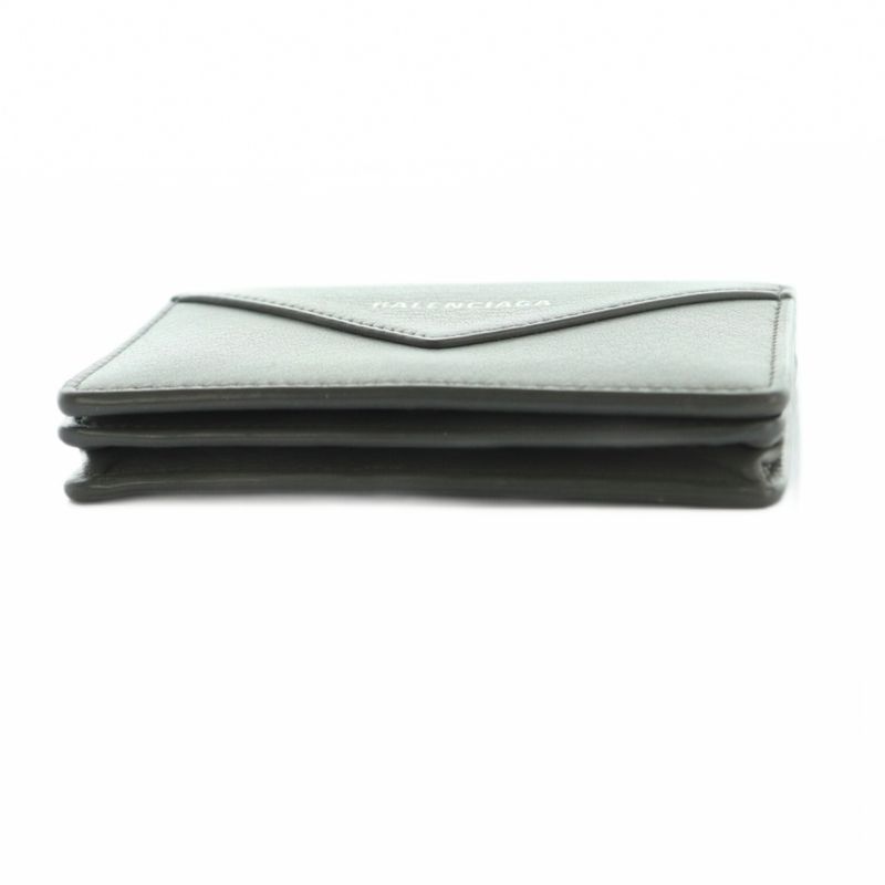 BALENCIAGA Card Case Folio Paper Leather Gray 499201 MI • OS