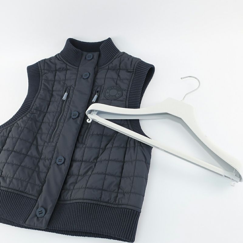 HERMES Quilted Vest Blue-noir Black Blue-black Sleeveless Bomba-vest