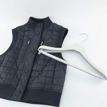 HERMES Quilted Vest Blue-noir Black Blue-black Sleeveless Bomba-vest