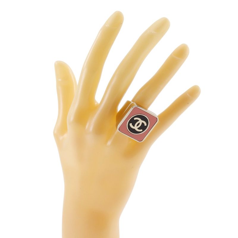 CHANEL Coco Mark Metal Size 14.5 Silver - B23C Women's 36g Ring -ring