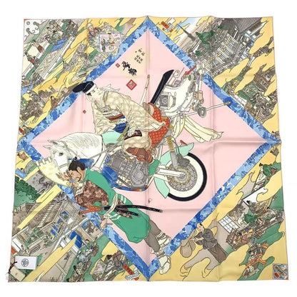 HERMES Carre 90 Les Artisans D'HERMES Scarf 100% Silk Pink Box Included