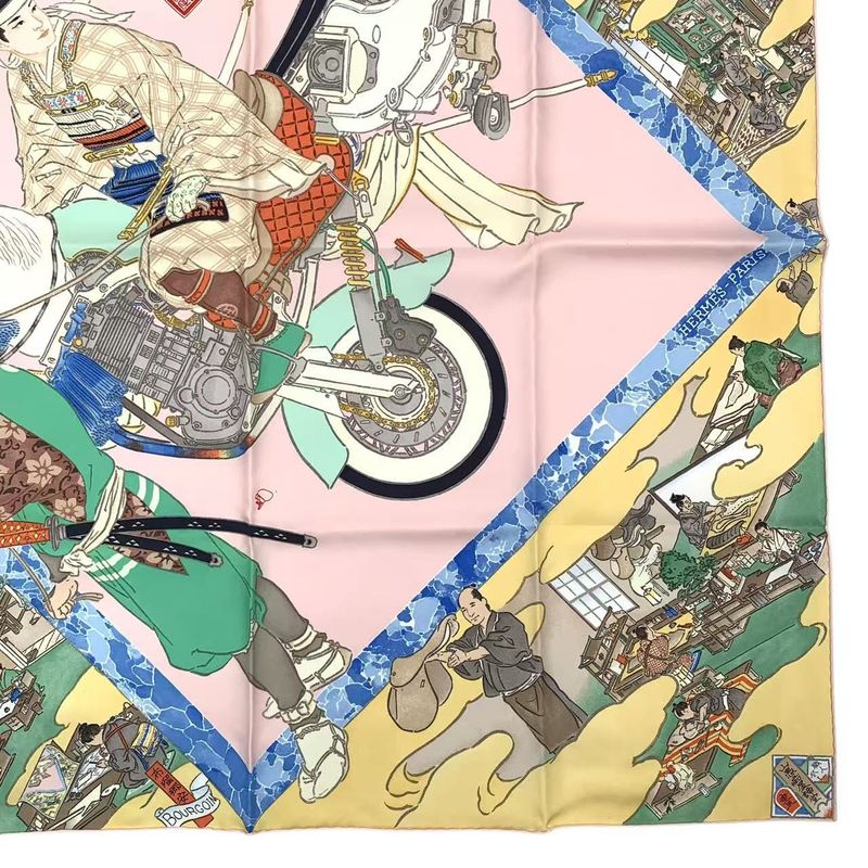 HERMES Carre 90 Les Artisans D'HERMES Scarf 100% Silk Pink Box Included