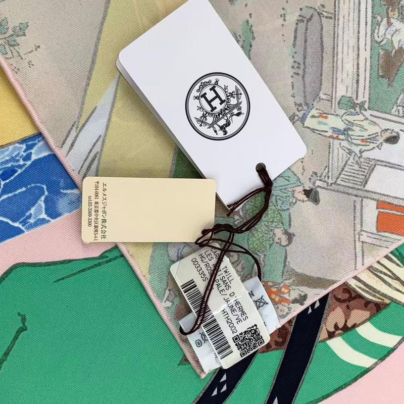 HERMES Carre 90 Les Artisans D'HERMES Scarf 100% Silk Pink Box Included