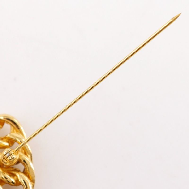 CHANEL Coco Mark Chain Gold Plated Ladies 37g Brooch