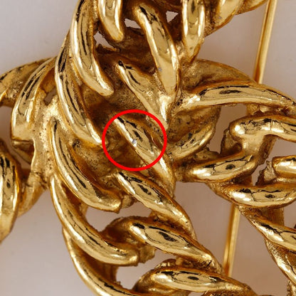 CHANEL Coco Mark Chain Gold Plated Ladies 37g Brooch
