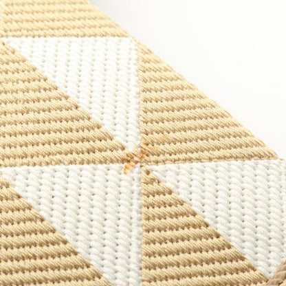 PRADA Tote Bag Triangolo Jacquard Symbol Embroidery- 1ba356 Beige White Canvas