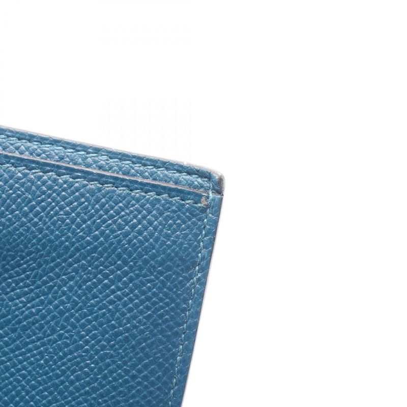HERMES Bifold Wallet MC2 Thales Bleu De Garis Leather Cuff MC2 Thales