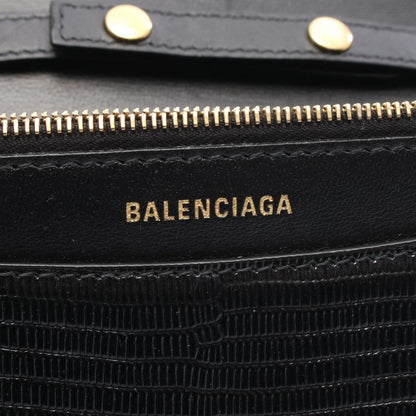 BALENCIAGA Shoulder Bag B Bi-dot 593615 Black Leather B Chain Wallet Women's