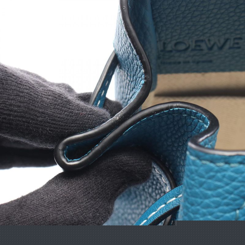 LOEWE Handbag Hammock Drawst Ring Bag Mini Blue- Leather Hammock Drawst Ring