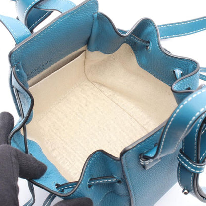 LOEWE Handbag Hammock Drawst Ring Bag Mini Blue- Leather Hammock Drawst Ring