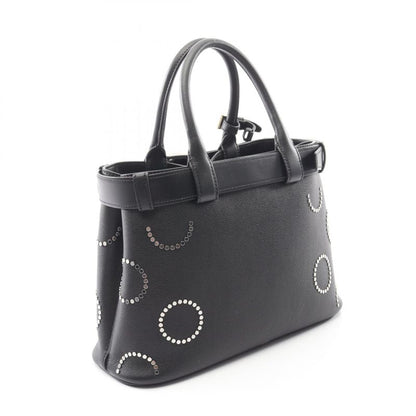 PRADA Tote Bag SOFT Grain VITE Buckle 1ba434 Black Leather Buckle Small With